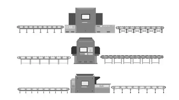 Vector illustration of Conveyor with machine