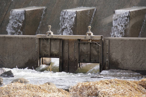 istock Dam Flood Gates on Milne Pond Dam 1136310858