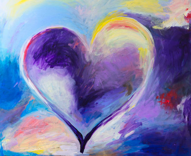 istock Painting of abstract Heart with acrylic colors 1136315204