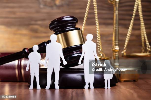 Separation Of Family Figure Cut Out Stock Photo - Download Image Now - Family, Lawyer, Divorce