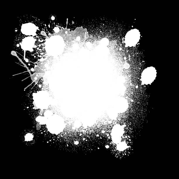 istock White ink splash splatter grunge style design element empty blank template isolated on black art abstract background 1136317863