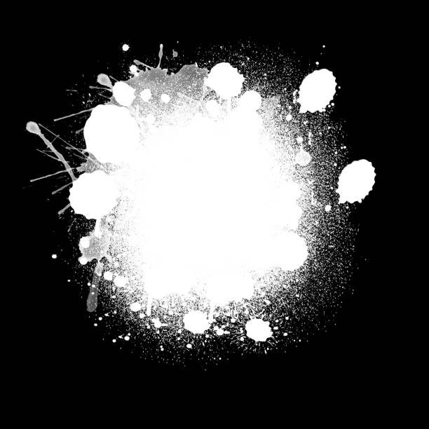 istock White ink splash splatter grunge style design element empty blank template isolated on black art abstract background 1136317865