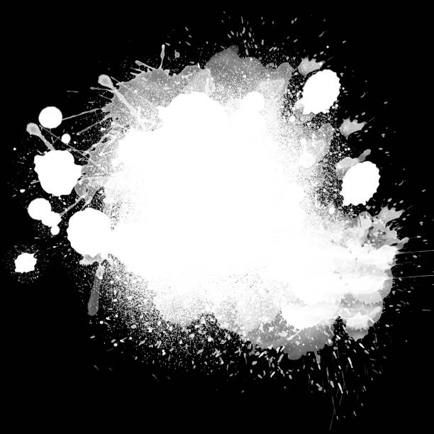 istock White ink splash splatter grunge style design element empty blank template isolated on black art abstract background 1136317868