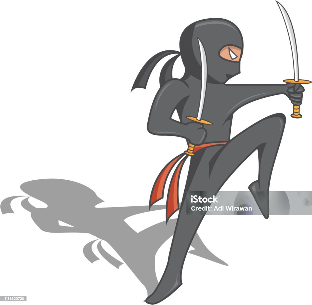 Hình Minh Họa Hoạt Hình Ninja Hài Hước Hình minh họa Sẵn có - Tải ...