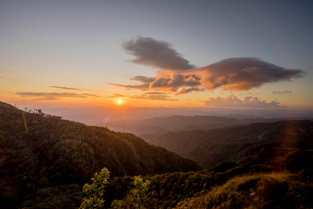 istock Sunset behind the mountain at Doi Thule, Tak, Thailand 1136321989