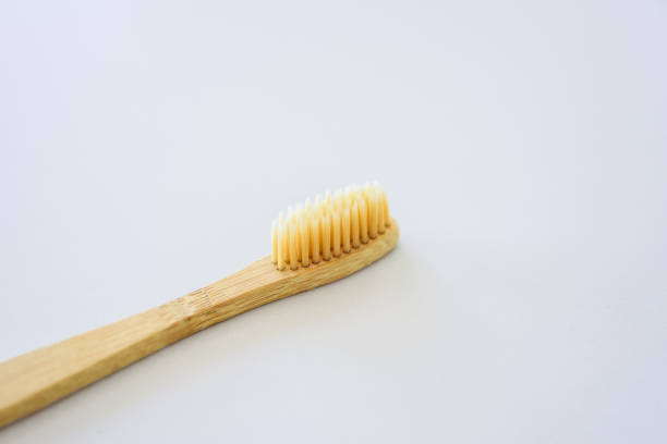 istock Wooden bamboo toothbrush 1136322010