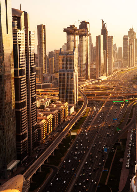 istock Dubai skyline, aerial view. 1136322581