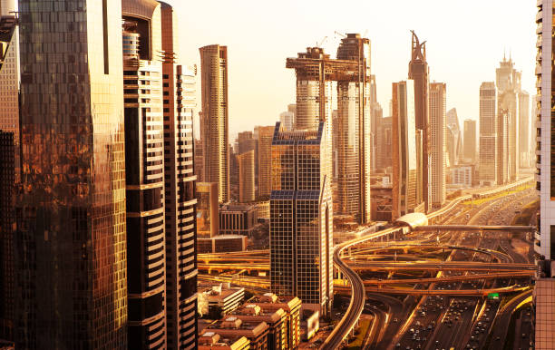 istock Dubai skyline, aerial view. 1136322587