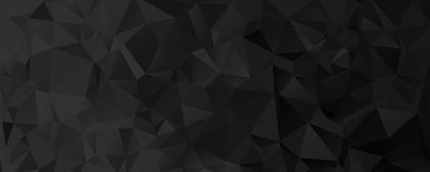 Vector Black geometric background design. Horizontal Geometrical background, header, footer in Origami style with gradient. Design for your background, cover, poster, banner, flyer, brochure Vector Black geometric background design. Horizontal Geometrical background, header, footer in Origami style with gradient. Design for your background, cover, poster, banner, flyer, brochure black color stock illustrations