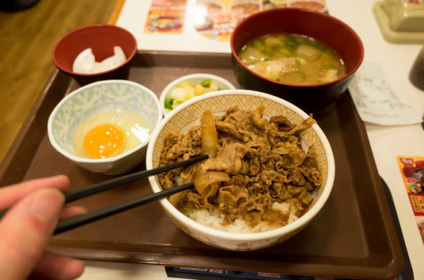 istock Eat Gyudon as breakfast in the morning 1136322868