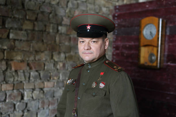 Historical reconstruction, a man in the form of a Soviet officer during the second world war .