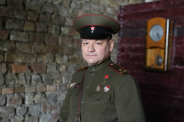 Officer of the Soviet army. stock photo