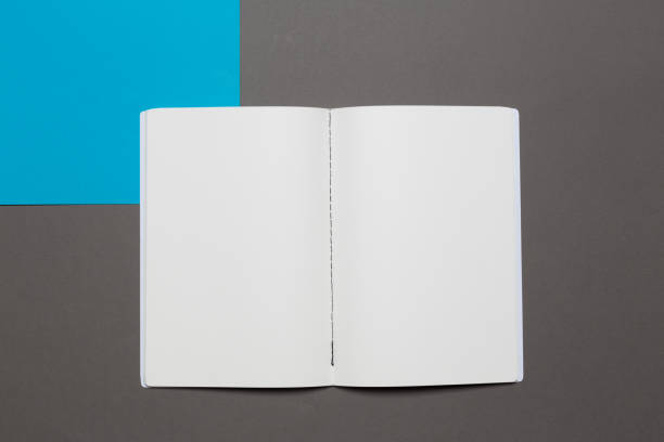 istock top view of a open notebook with pencil on a gray background. Office notepad flat lay 1136330148