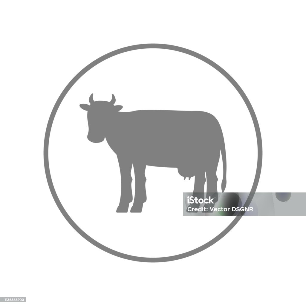 Simbol Sapi Simbol Daging Sapi Siluet Sapi Dalam Lingkaran Ikon Vektor Ilustrasi ...