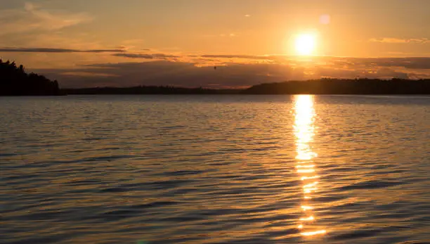 Great sunset in the archipelago, Stockholm, Sweden.