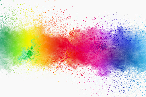 Colorful Powder Explosion On White Background Pastel Color Dust Particle  Splashing Stock Photo - Download Image Now - iStock