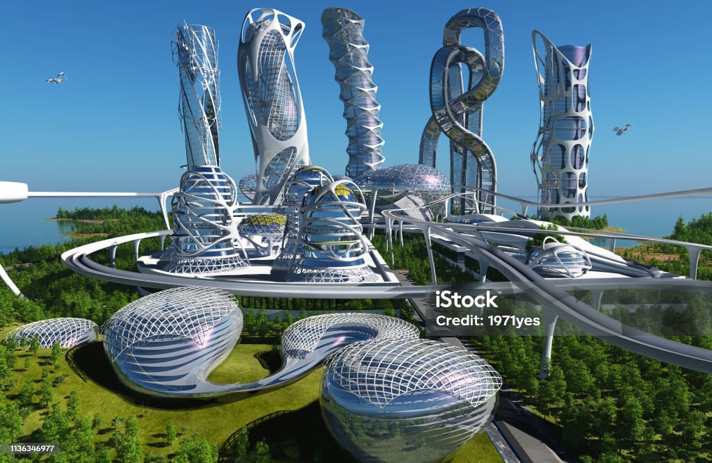 Stad av Sky skrapor. - Royaltyfri Storstad Bildbanksbilder Stad av Sky skrapor. - Royaltyfri Storstad Bildbanksbilder