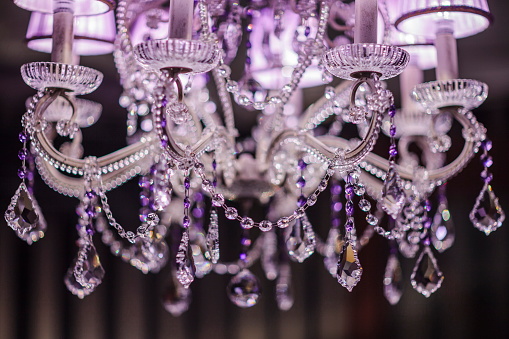 Chrystal chandelier close-up Glamour background