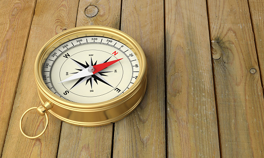 compass north south east  west direction 3D