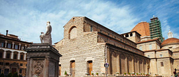Basilica of Saint Lawrence in Florence stock photo