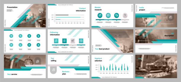 This template is the best as a business presentation, used in marketing and advertising, flyer and banner, the annual report. Elements on a dark grey background This template is the best as a business presentation, used in marketing and advertising, flyer and banner, the annual report. Elements on a dark grey background powerpoint template stock illustrations