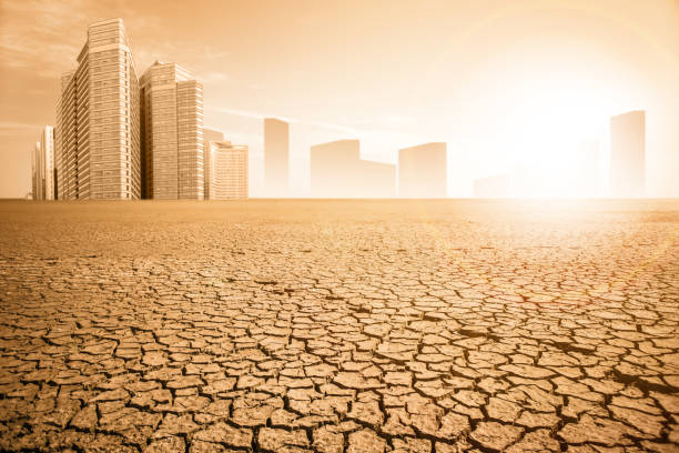 istock City after the effects of global warming 1136355528