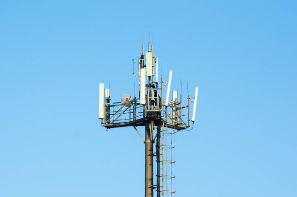 istock Antenna cellular networks against the blue clear sky 1136357407