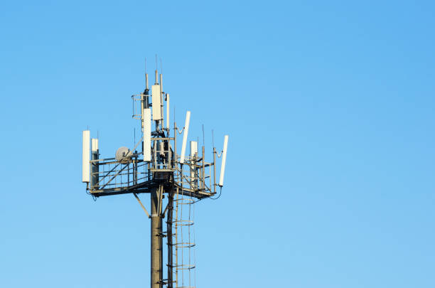 istock Antenna cellular networks against the blue clear sky 1136357412