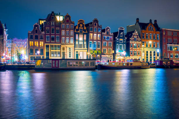 istock Amsterdam at night, the Netherlands. 1136358400