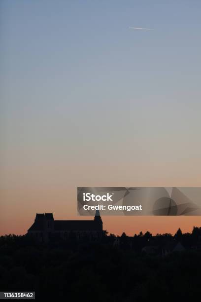 Priory Church Of Saintleudesserent At Dusk Stock Photo - Download Image Now - Ancient, Architecture, Church