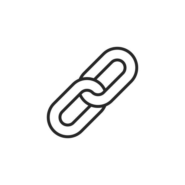 ilustraciones, imágenes clip art, dibujos animados e iconos de stock de cadena, icono de línea de enlace. trazo editable. pixel perfect. para móvil y web. - acero