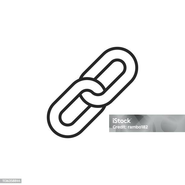 Chain Link Line Icon Editable Stroke Pixel Perfect For Mobile And Web Stock Illustration - Download Image Now