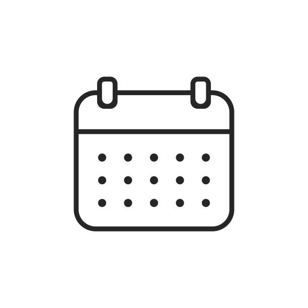 달력, 타임 라인 아이콘입니다. 편집 가능한 스트로크. 완벽 한 픽셀. 모바일 및 웹에 적합 합니다. - calendar personal organizer clock diary stock illustrations