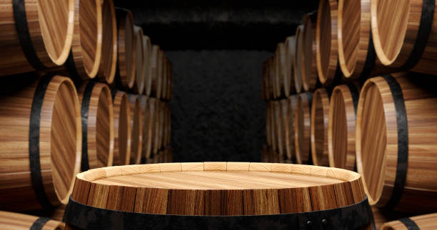 istock Barrels in the wine cellar 1136359609