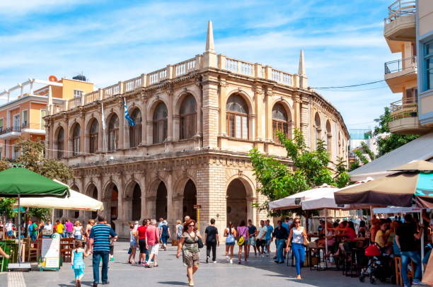 venetian loggia in heraklion, crete island, greece - central greece imagens e fotografias de stock