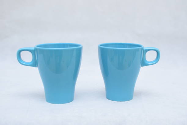 istock Set of Blue Ceramic Mug for hot drinks , isolated on white back ground 1136363560