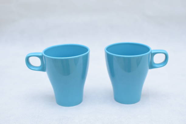 istock Set of Blue Ceramic Mug for hot drinks , isolated on white back ground 1136363595