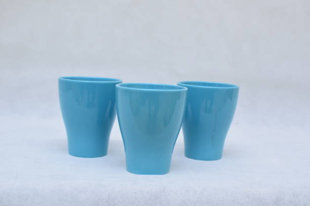 istock Set of Blue Ceramic Mug for hot drinks , isolated on white back ground 1136363660