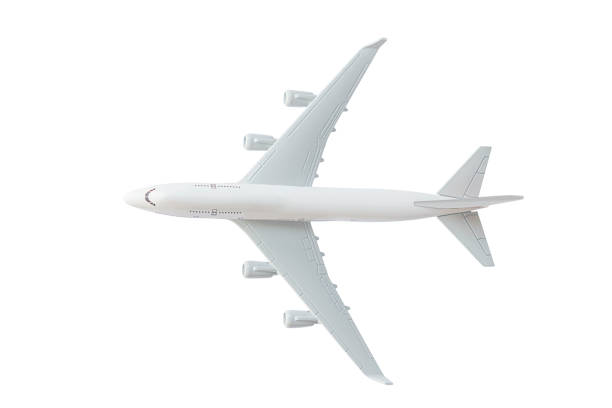 istock Model plane, airplane mock up with clipping path - Top View 1136364965