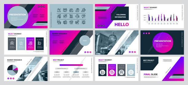 This template is the best as a business presentation, used in marketing and advertising, flyer and banner, the annual report. Elements on a dark grey background This template is the best as a business presentation, used in marketing and advertising, flyer and banner, the annual report. Elements on a dark grey background presentation templates stock illustrations