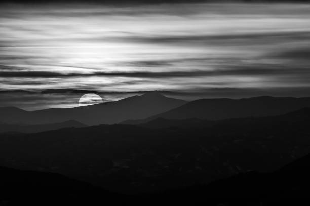 istock Beautiful sunset over mountains layers in Umbria (Italy) 1136367040