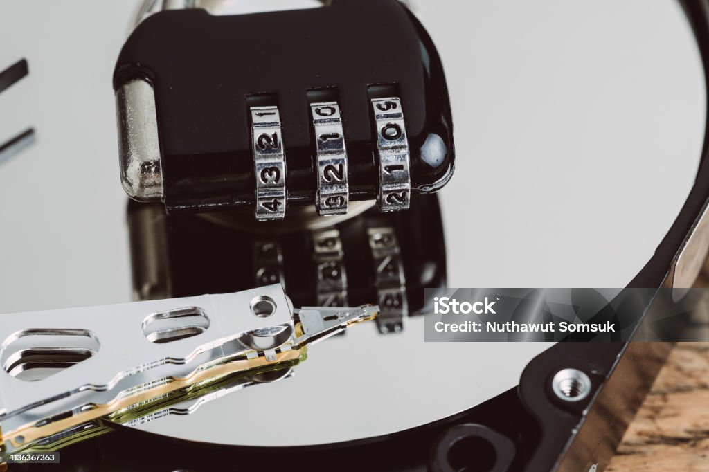 Locked Computer Data Data Privacy Security And Safety For Computer System Concept ...