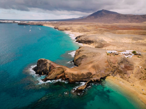istock Playa Papagayo Beach on Lanzarote Aerial View 1136369034