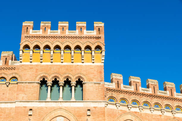 palazzo aldobrandeschi à piazza dante à grosseto, italie - grosseto province photos et images de collection