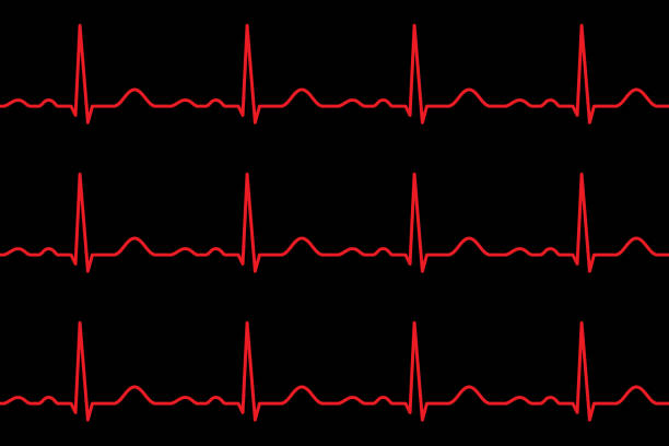 ilustrações, clipart, desenhos animados e ícones de linhas de ekg. batimento cardíaco. teste padrão sem emenda. - electrode