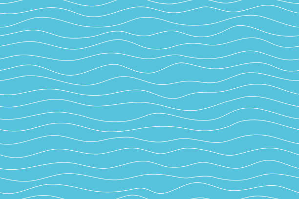 wellenmuster nahtlos abstrakter hintergrund. linien wellenmuster weiß auf blauem hintergrund für sommervektordesign. - water stock-grafiken, -clipart, -cartoons und -symbole