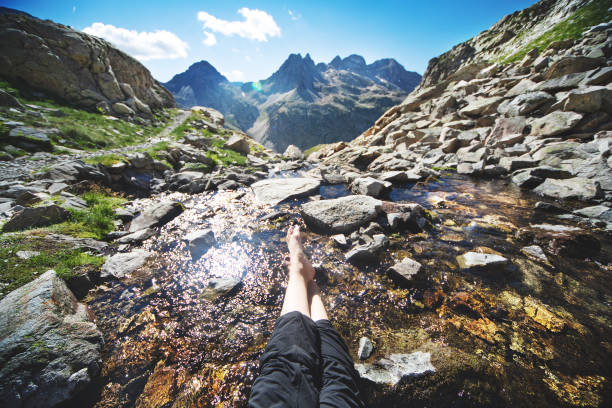 istock Woman having rest in mountains 1136371125