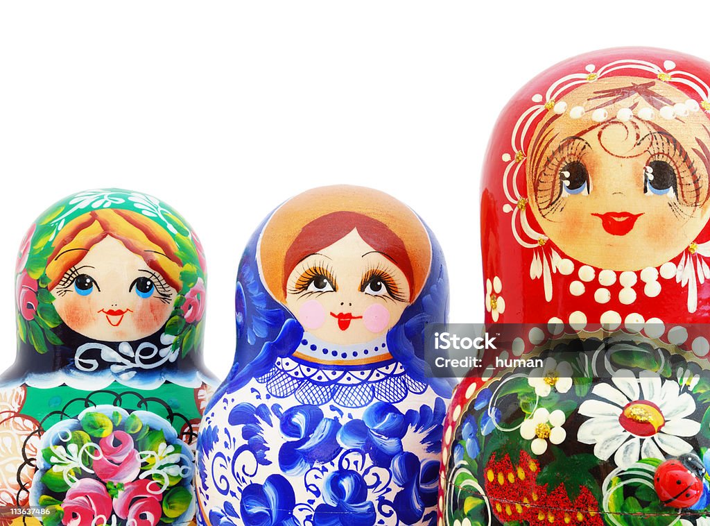 Russian Nesting Puppen - Lizenzfrei Babuschka-Kopftuch Stock-Foto