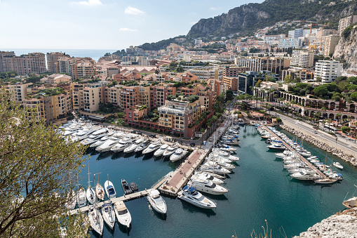View of luxury yachts in harbor of Monaco