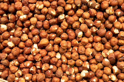 Background of hazelnuts